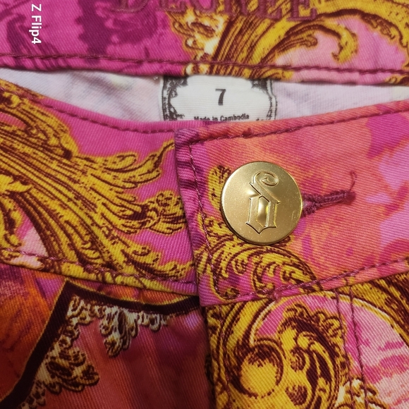 Decree Women's Skinny Jeans - Vibrant Pink and Orange, Sz 7, EUC - Picture 2 of 10